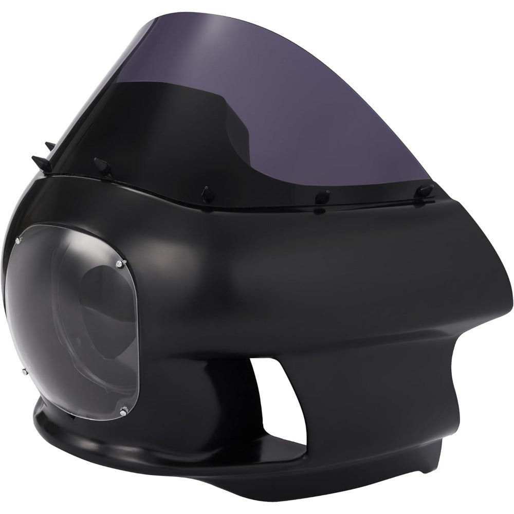 Front Upper Fairing&Headlight Mount Compatible with 2006-2017 Dyna Low Rider FXDL/I Street Bob FXDB/I Super Glide FXDC/I FXD/I FXD/I Front Fairing Kit Smoke Windshield
