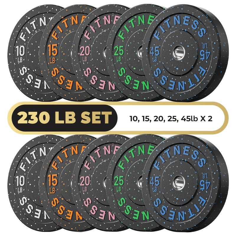 High Bounce Bumper Plates, 2-Inch Weight Plates for Weight Lifting And Strength Training, Colored Rubber Weight Plates for Home Gym