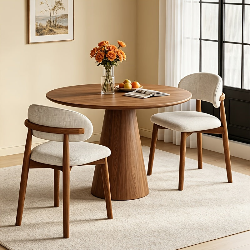 Medieval Modern Style Dining Chair Set (2pcs/4pcs Set) with Curved Backrest, Ergonomic Cushioned Chair Surface, Natural Wooden Legs with Adjustable Anti Slip Foot Pads, Sturdy Frame, Suitable for Kitchens, Restaurants, Cafes, And Dining Rooms