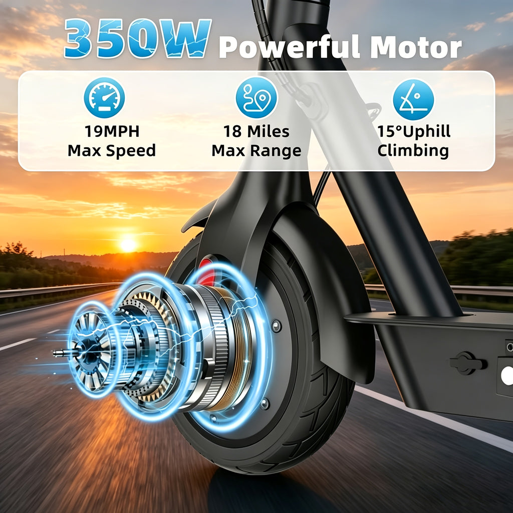 8.5-Inch Tire, Speed of 19 Miles Per Hour, Range of 18 Miles, Folding Electric Scooter with APP, Suitable for Adults And Teenagers, Portable Commuting Scooter, Ideal High-End Gift for Daily Travel