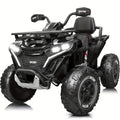 24V Electric Kids ATV Quad, 4WD Off-Road Vehicle, 2-Seater with Leather Seats And Knee Pads, Ride-On for Boys And Girls (/Red//Black) - Ideal Birthday/Christmas/Halloween Gift, 3 Speeds, Remote Control Design