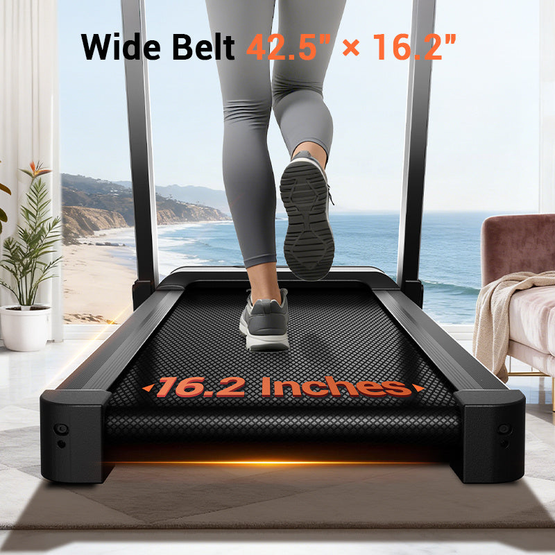 UMAY 20% Maunal Incline Treadmill, Foldable Home Treadmill with Quiet 3.5 HP Motor, 400LBS Capacity