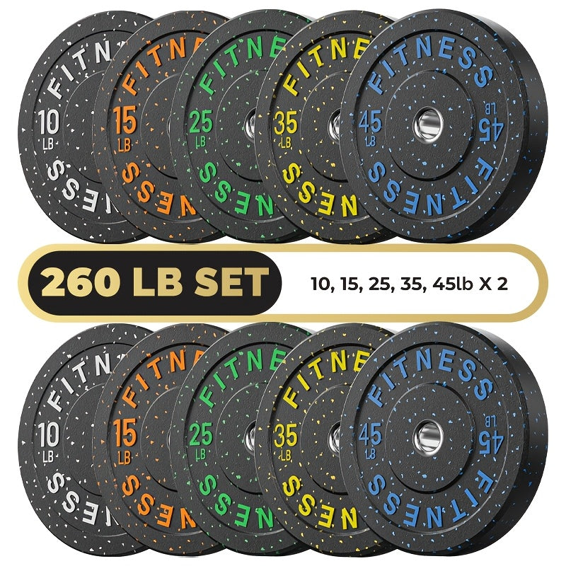 High Bounce Bumper Plates, 2-Inch Weight Plates for Weight Lifting And Strength Training, Colored Rubber Weight Plates for Home Gym