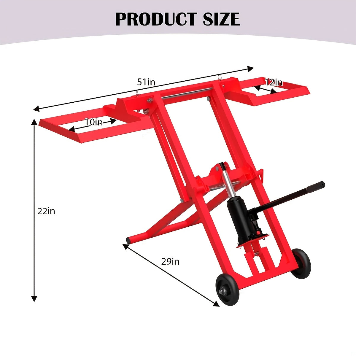 Hydraulic Lawn Mower Lift Jack for Zero Turn Radius Riding Lawn Mower, Tractors Maintenance And Repair, 500lb Lifting Capacity, Hydraulc Lift, Compatible with Most Lawn Mowers And Small Tractors, More Effortless And Safer
