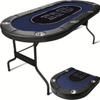 Extra Long Table - Heavy-Duty Foldable Poker Table with Padded Rails & Cup Holders - Extra Large 71-Inch Party Game Table, Sturdy Steel Frame, Portable with Folding Legs for Home, Poker Nights, Tournaments, for family Game Nights - Ideal for Adults
