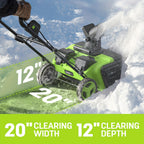 Deli Steelite 20" 40V Cordless Snow Blower with 2 X 4.0Ah Batteries & Chargers, 25ft Clearing Range, Heavy-Duty All-Terrain for Driveway And Patio
