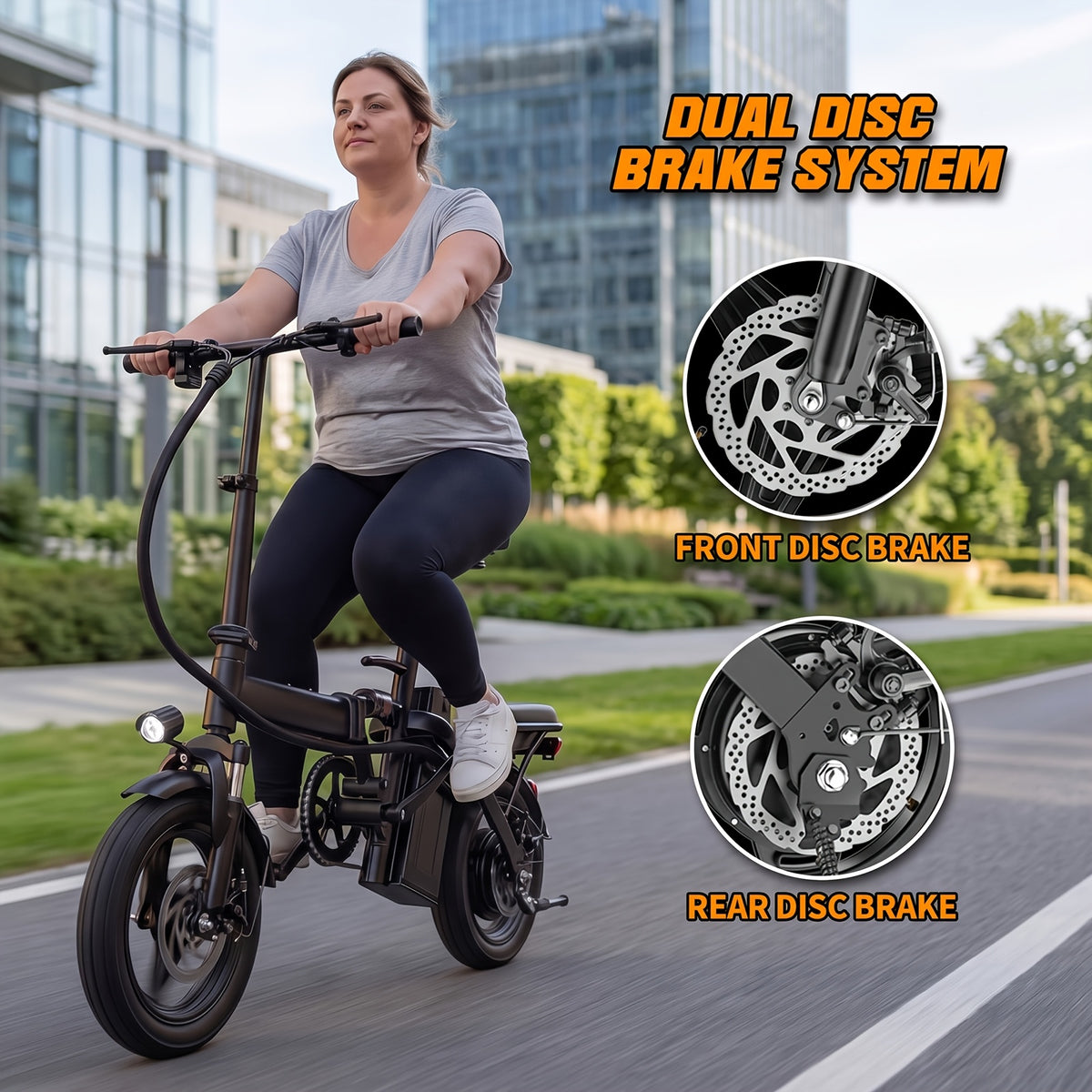 Adult And Adolescent Electric Bicycles, 560 Watt Motor, 10-24MPH, Range of 30-32 Miles, 48 Volt 10 Ampere Hour Battery, 3-Speed Assisted Riding, 14 Inch Foldable Electric Bicycle, Women'S Foldable Electric Bicycle