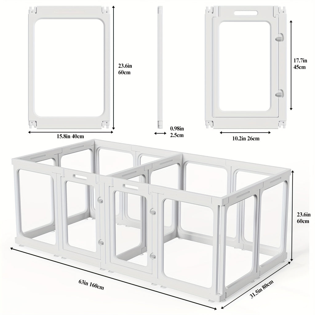 [Dog Enclosure Indoor] Acrylic Dog Enclosure With Entrance - Easy To Set Up And Maintain - Perfect Indoor Play Area For Small To Medium Dogs - Puppy Enclosure Style