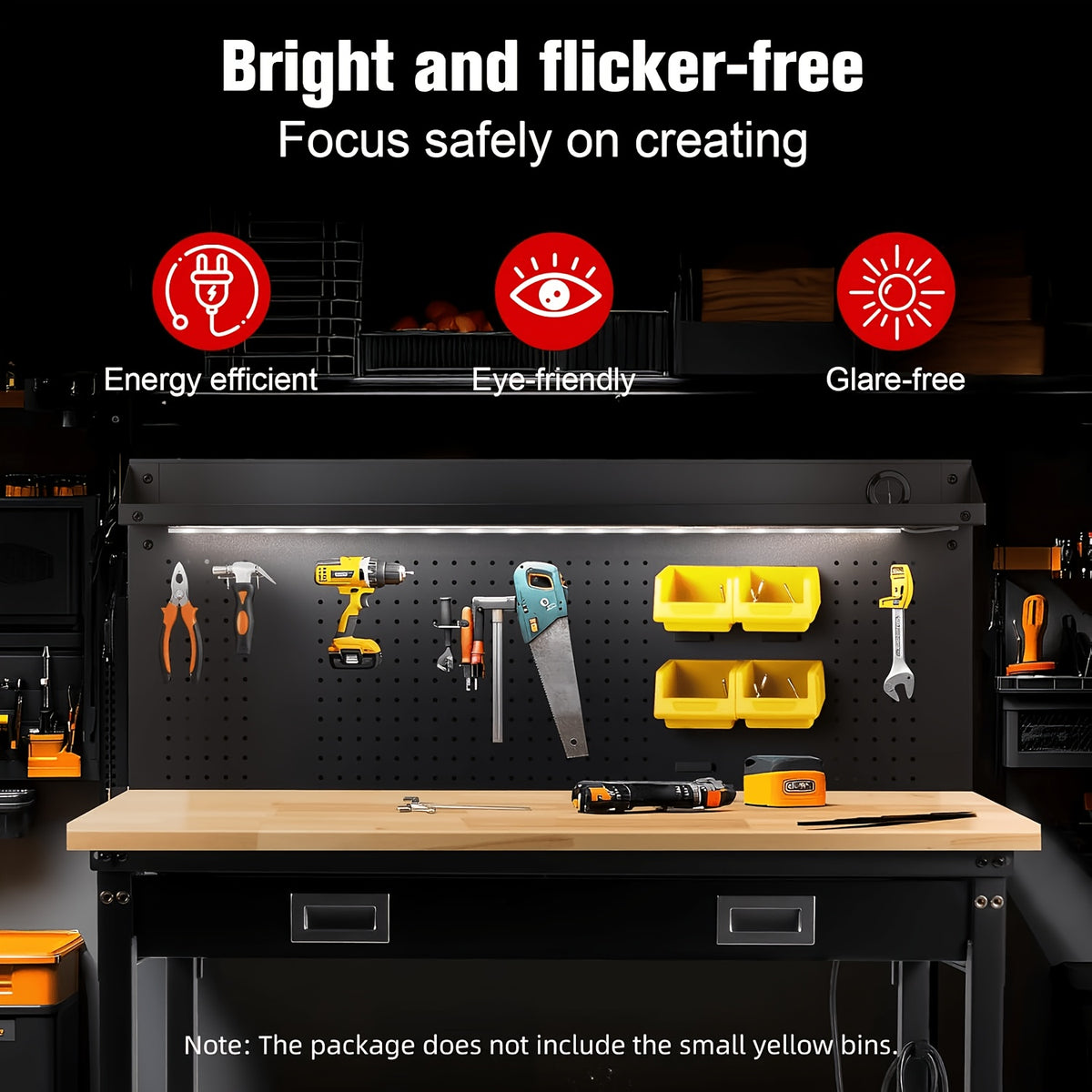 96"84"72"60"48"Adjustable Height Workbench with Power Outlet & Pegboard, 28"-40"Height Heavy Duty Solid Wood Work Table with 2000 to 5000 LBS Load Capacity for Garage, Shop, Office, Home