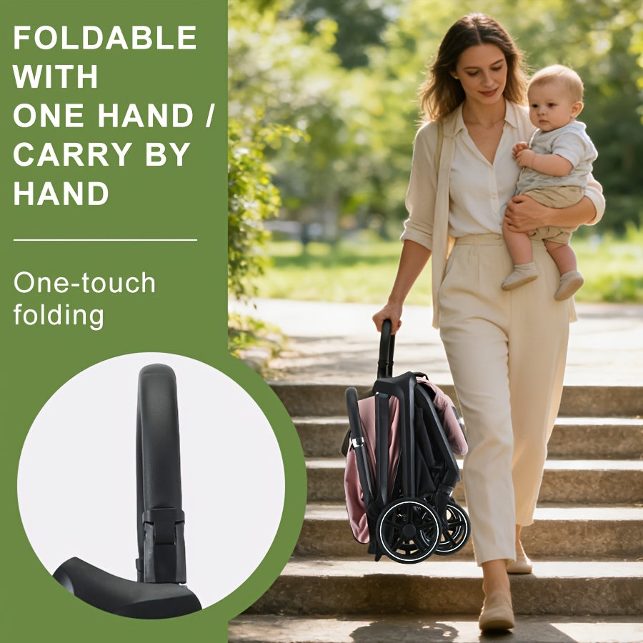 Baby Stroller, Lightweight Stroller, Easy to Fold, Can Sit Or Lie, Toys, Removable Handles, Larger Storage Basket, Compact Folded Size, Reclining Seat, Shock-Absorbing Quick-Release Feature, Baby Products, Baby Essentials, Baby Items