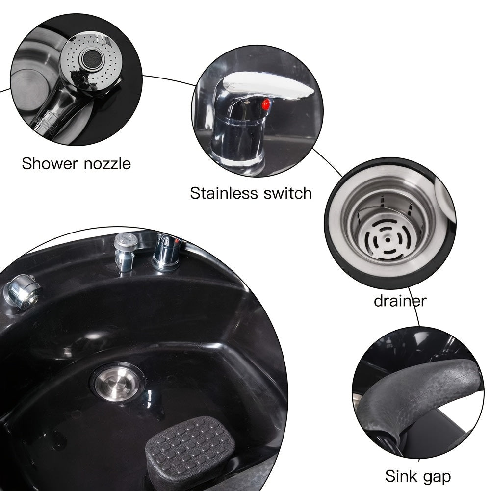 Shampoo Barber Backwash Chair, ABS Plastic Shampoo Bowl Sink Chair for Spa Beauty Salon, Hair Washing Tray for Sink At Home, Hairstylist Essentials