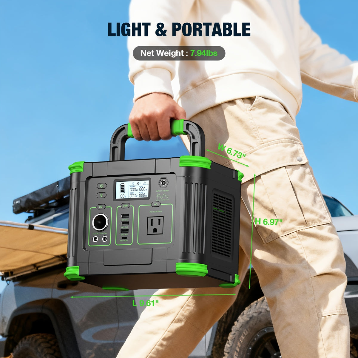 Portable Power Station 330W, Solar Power Bank 288.6Wh, Battery Power Station with 110V Pure Sine Wave Output, Fast Charging, Battery Backup Supply for Home Backup, Emergencies, Camping, And Outdoor Adventures