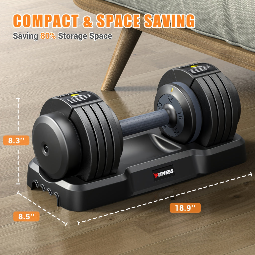 55/ 25LBS Adjustable Dumbbell Set (Pair/Set Of 2) With Anti-Slip Texture Handle, 5 In 1 Free Adjustable Weights Dumbbells Barbell Set, Home Fitness Weight Set, Dumbbell, Barbell, Kettlebell, Push-up, Home Gym Fitness Workout Equipment For Men Women