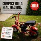 39cc 4-Stroke Gas Powered Mini Dirt Bike, No Fuel Mixing Required, Tool-Free Assembly, Heat Shield Protection, Top Speed 17 MPH, Off-Road Trail Pit Bike for Backyard Adventure, Birthday Gift Idea
