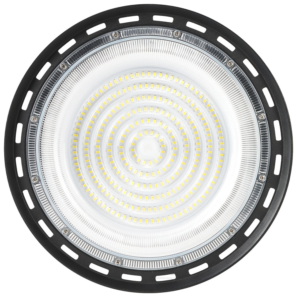 10pcs 200W UFO LED High Bay Light, Cold White 6000K, LED Commercial Lighting Fixtures, 90-277V, for Warehouse Garage Workshop Mall Factory Industrial Barn Gym, Dustproof And, with 4Ft US Plug