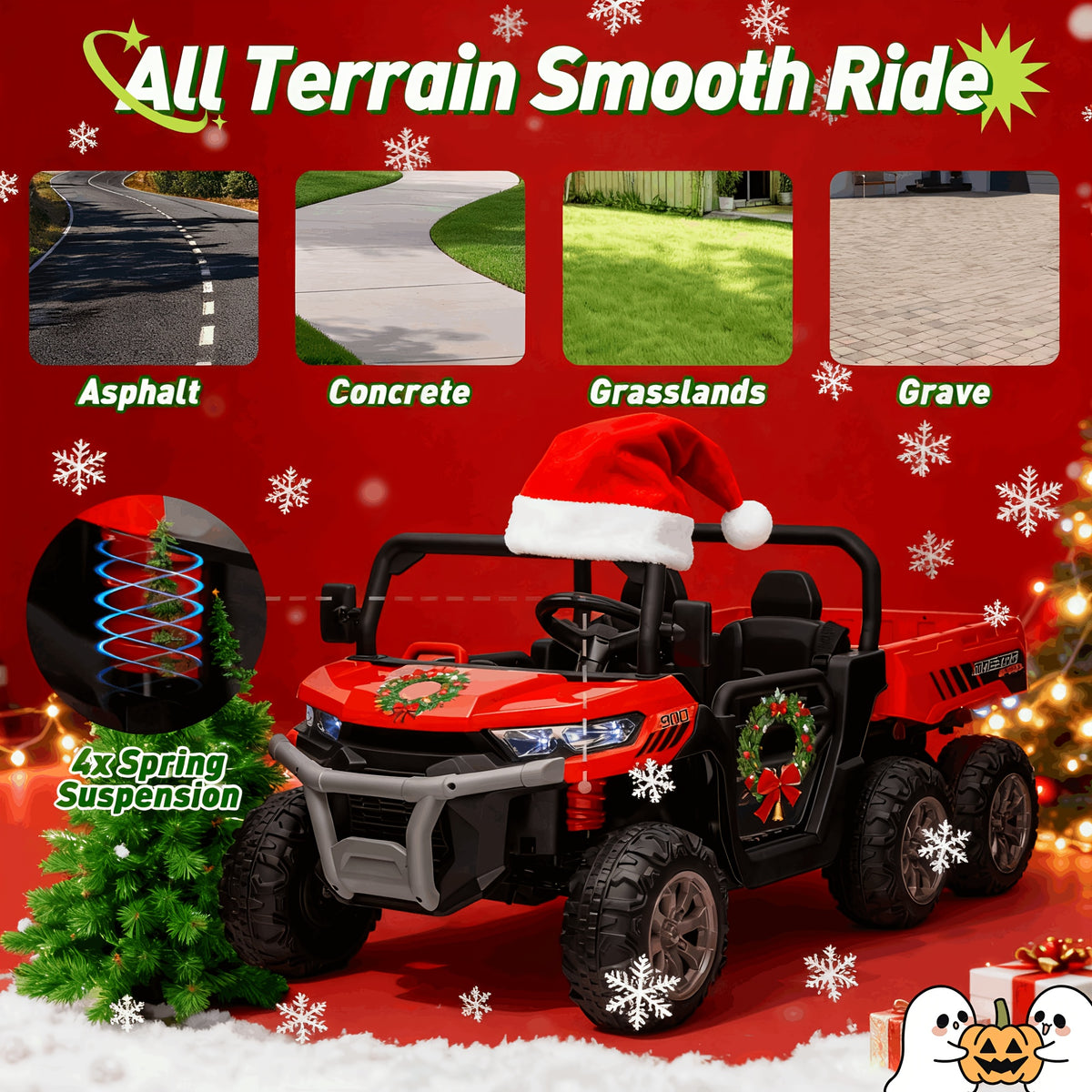 24V Kids Ride-On UTV, Dual Mode Powered Car With Remote, 3 Speed Settings, Music, LED Lights & Suspension, Outdoor Toy Vehicle For Boys And Girls Ages 3+