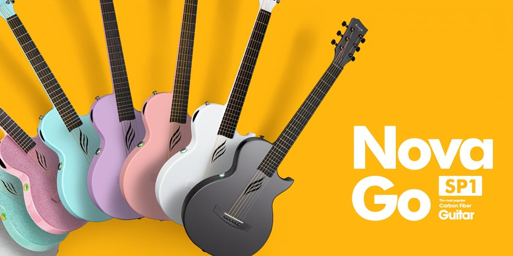 Enya NOVA Go SP1 Carbon Fiber Acoustic Electric Guitar with Smart Acousticplus 35 Inch Travel Acustica Guitarra Starter Bundle Kit of Gig Bag, Strap, Strings, Charging Cable, Instrument Cable Used-Like New