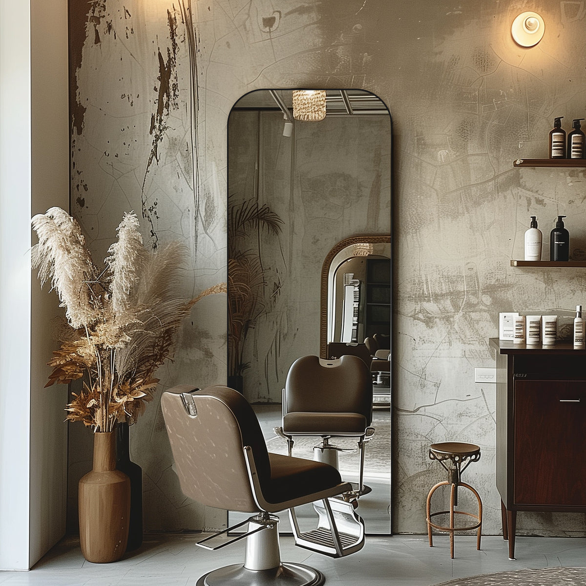 30 X 71 Inch Full Length Mirror, Golden Wall Full Body Mirror Full Length with Stand, Rounded Top Floor Mirror with Aluminum Alloy Frame for Bedroom Living Room