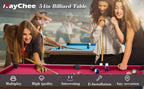 54-Inch Billiard Table, Collapsible Pool Table for Home Gaming Area, Portable Billiard Table with Reinforced And Durable Steel Legs, Adjustable And Non-Slip Foot Pads, Complete Accessory Set