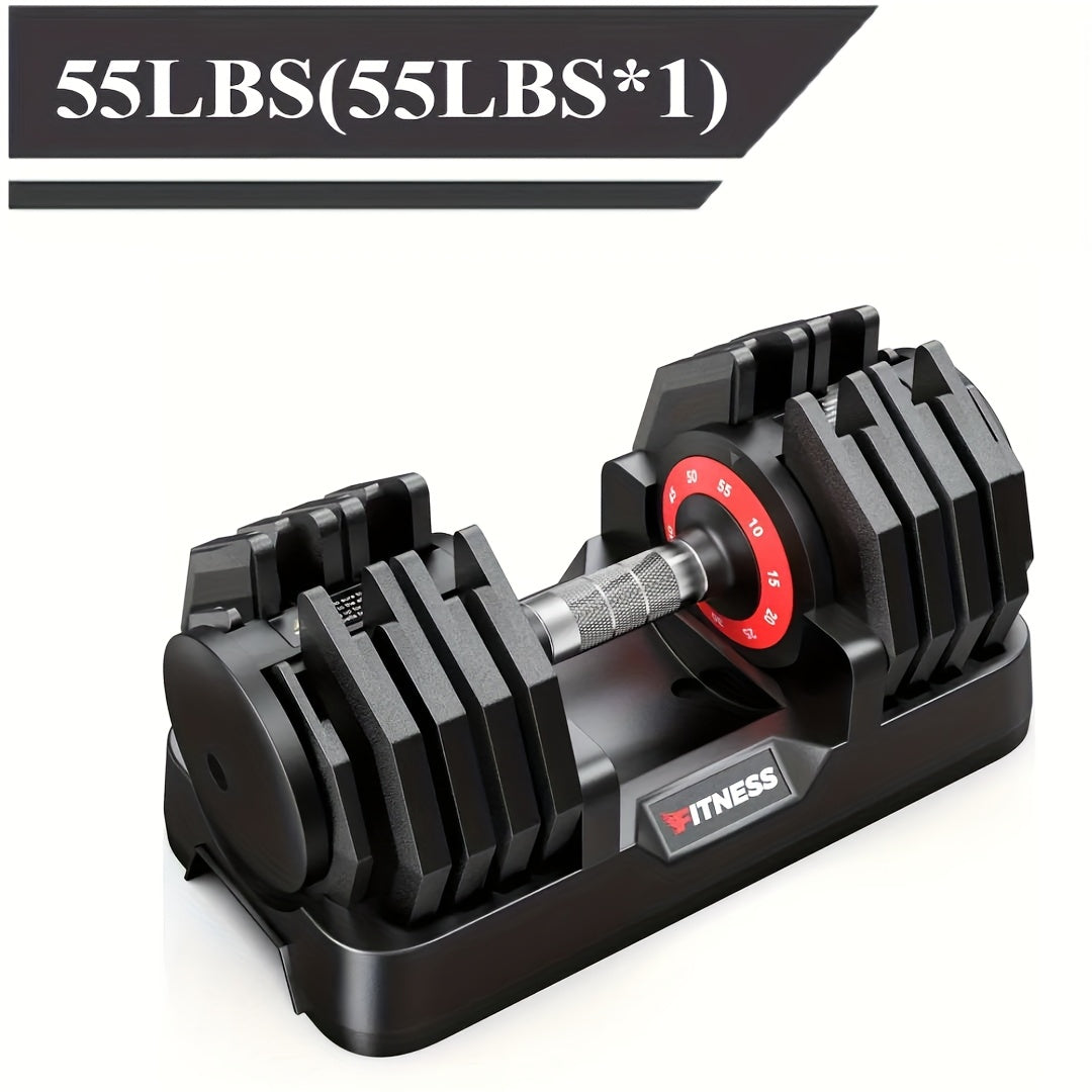 80/55LBS Adjustable Dumbbell with Base (1pc/2pcs), Non-Slip Textured Handle, 1 Second Weight Adjustment, Octagonal Design, Suitable for Home Gym Exercise, Strength Training Equipment, Suitable for Men/Women