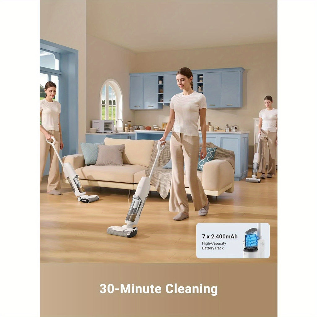 Wet Dry Vacuum Cleaner DREAME K10 Plus for Home Messes, 6.5KPa Suction and Flexible Cord or Battery Operation