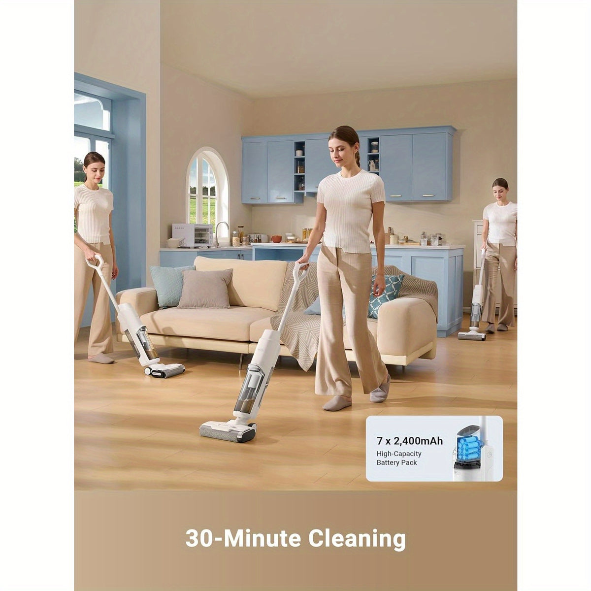 Wet Dry Vacuum Cleaner DREAME K10 Plus for Home Messes, 6.5KPa Suction and Flexible Cord or Battery Operation
