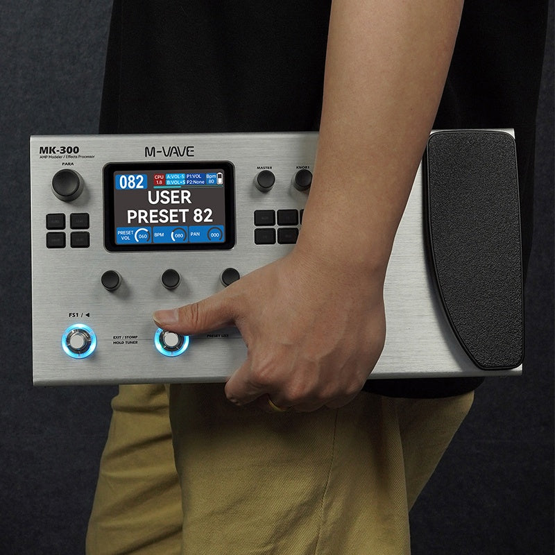 M-VAVE MK-300 Electric Guitar Comprehensive Effect Device, Accompaniment Loop, Analog Speaker And Sound Card Equipment, Bass Phrase Loop Drum Machine