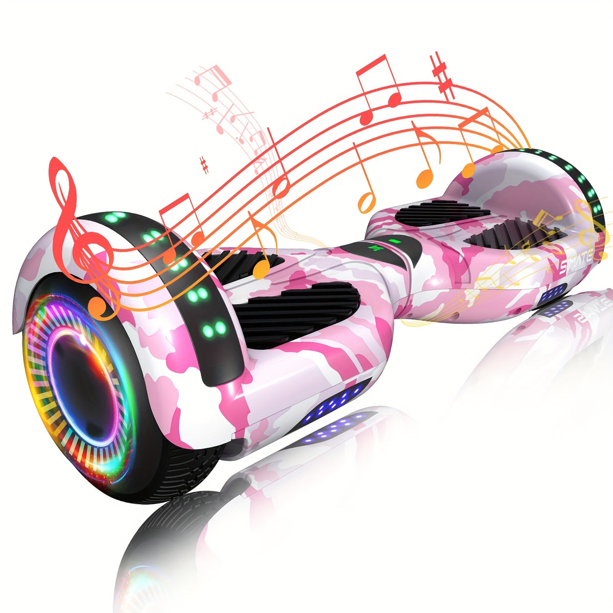 SIMATE 6.5" Hoverboard for Kids, Colorful LED Lights, Self-Balance Technology, Gift for Children, Teenagers And Adults, Maximum Speed Up to 7.5mph, Maximum Range Of 7.5 Miles, 300W