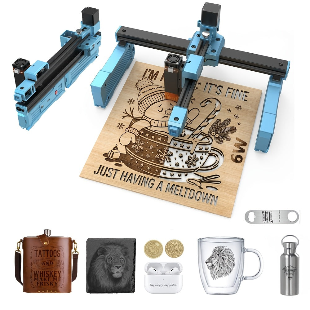 Artilume S1 Foldable Laser Engraver, Compact and Portable Design Ideal for Home Use and Travel. Features Blue Light with 2.5W/6W Power Output, Achieving Precision up to 0.01mm. Offers a Large Working Area of 200*150mm, Suitable for Engraving Various