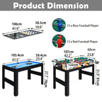 15-In-1 Combo Game Table Set for Home, Multifunctional Game Tables for Game Room, Indoor Game for Adults W/Foosball, Bowling, Basketball, Shuffleboard, Billiard, Hockey, Table Tennis, Chess, Backgammon, Checkers, Ring Toss