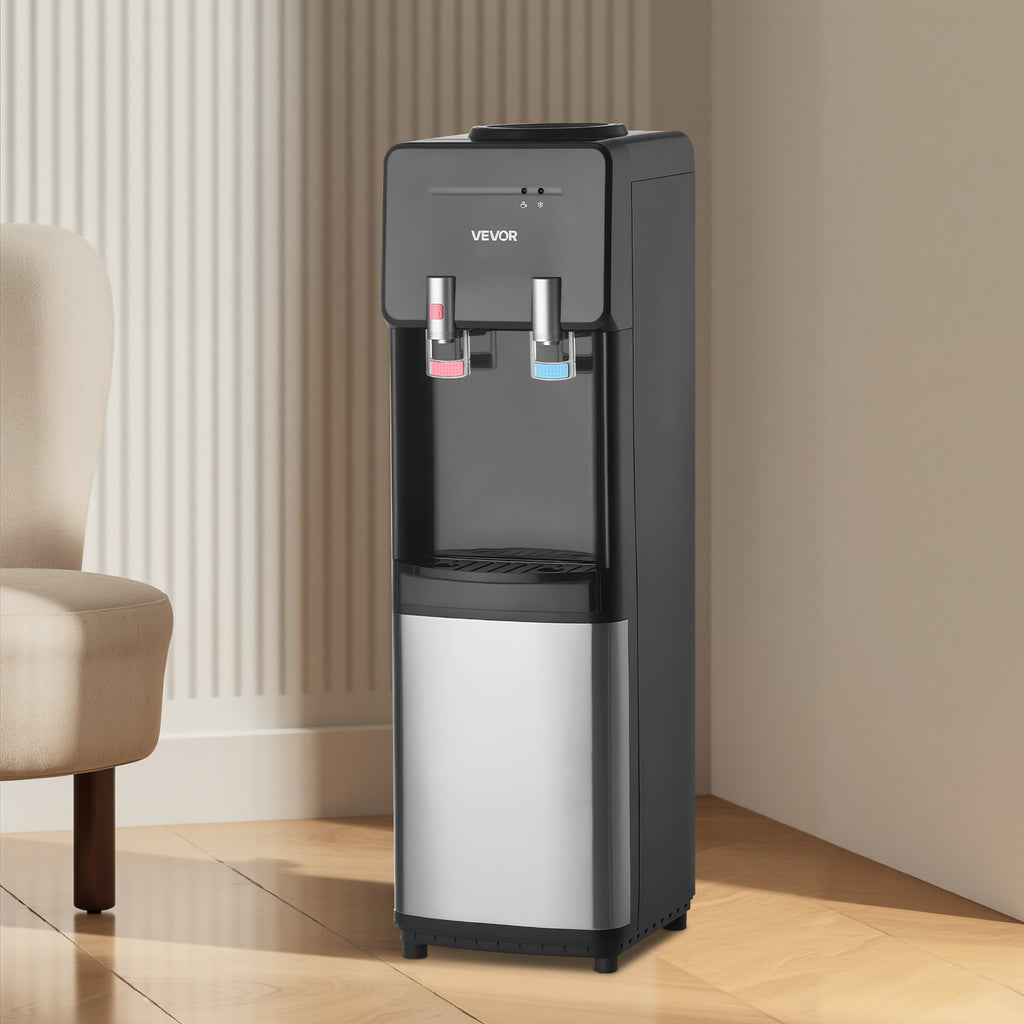 VEVOR Top Loading Water Cooler Dispenser for 3 or 5 Gallons Jugs Stainless Steel