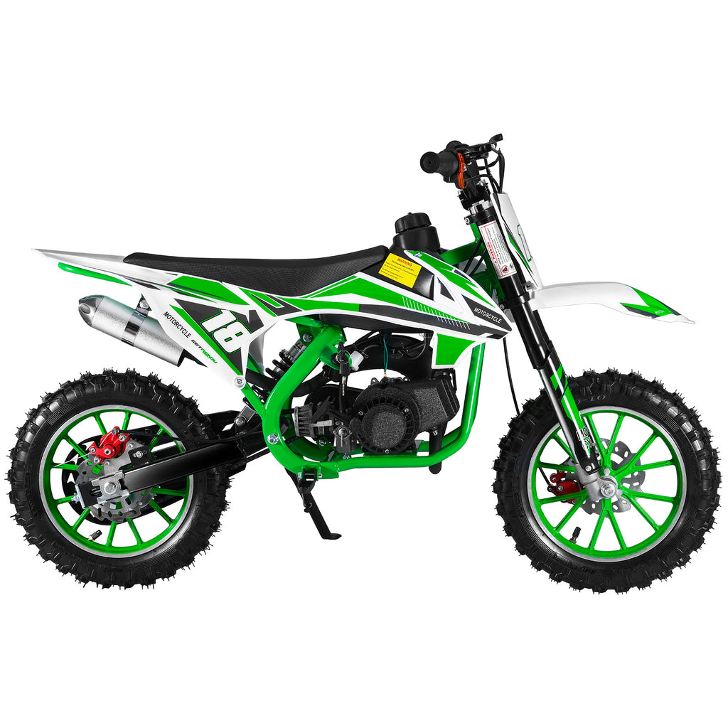 Mini Motorcycle 49cc 2-Stroke Gas-Powered Dirt Bike Suitable for - -Rided Track Days & Mini Bike Racing with Front/Rear Disc Brakes, Compact Off-Road Pocket Bike (Maximum Speed up to 20mph)