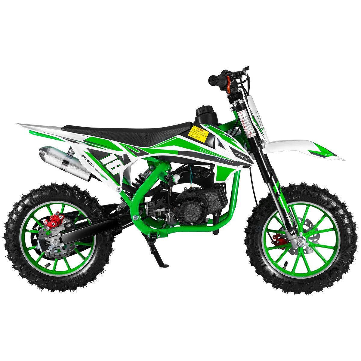 Mini Motorcycle 49cc 2-Stroke Gas-Powered Dirt Bike Suitable for - -Rided Track Days & Mini Bike Racing with Front/Rear Disc Brakes, Compact Off-Road Pocket Bike (Maximum Speed up to 20mph)