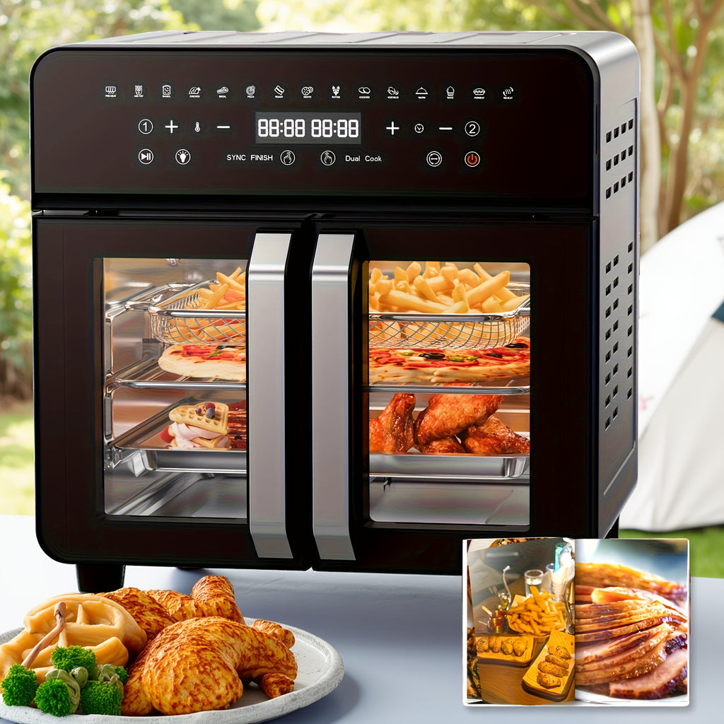 Air Fryer Toaster Oven Combo, 24 QT French-Door Countertop Oven with 15 Cooking Functions and Digital Controls