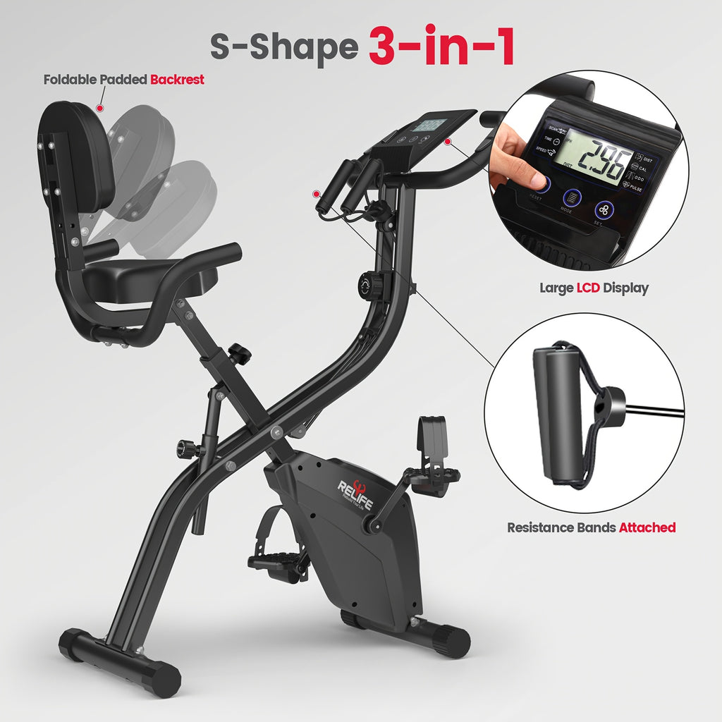 RELIFE Exercise Bike, Magnetic Indoor Cycling Bike, Ultra-Quiet Resistance, Tablet Mount & Ergonomic Seat Cushion, Home Gym Stationary Cycle for Cardio for All User, Indoor Bike/Brake Pad Stationary Bike, for Family, with Comfortable Saddle