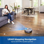 Vacmaster 3-in-1 Robot Vacuum Cleaner Pet Companion and Mop Combo with Self-Empty Station for 45 Days, LiDAR Navigation, 3000Pa Strong Suction, Multi-Floor Mapping for Homes with Pets, Carpet & Hard Floors