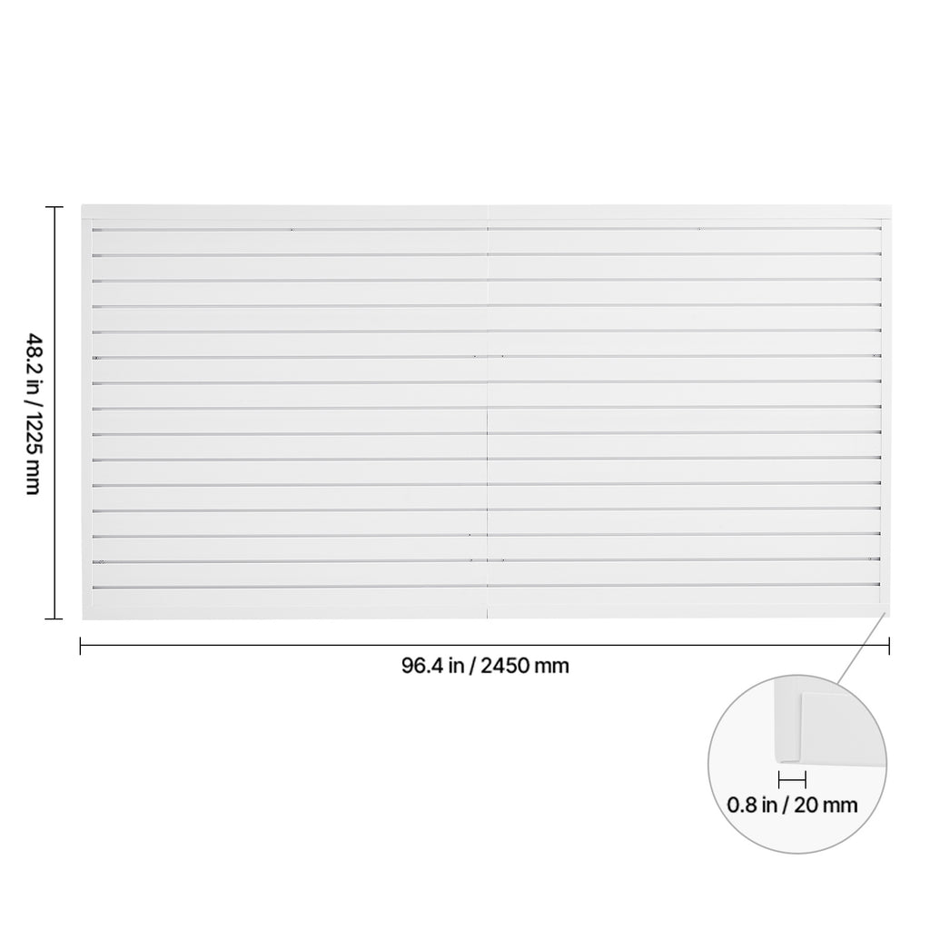 VEVOR 2 x 4 ft / 4 x 4 ft / 8 x 4 ft Slat Wall Paneling PVC White Garage Slatwall with Modular Design White/Grey/Black