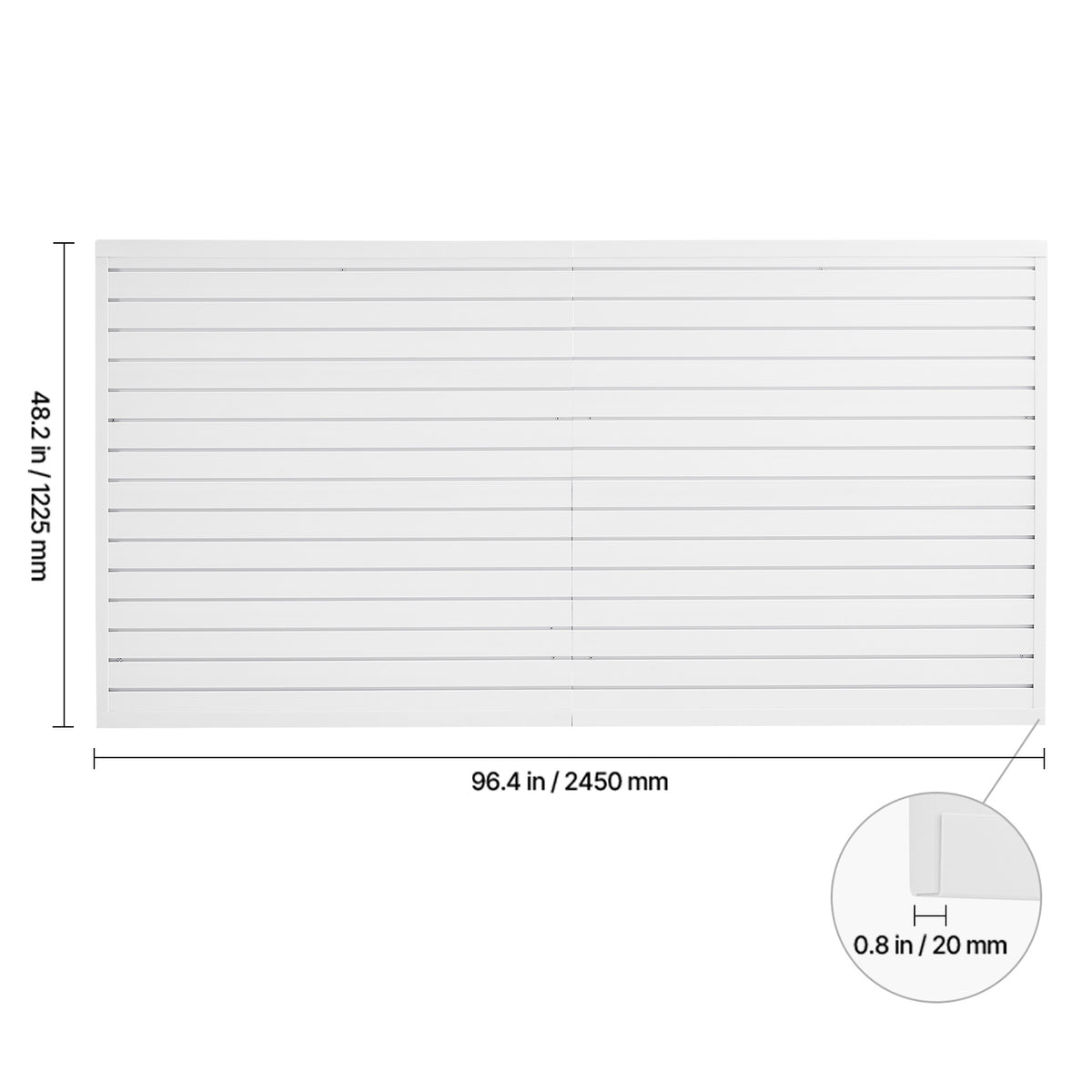 VEVOR 2 x 4 ft / 4 x 4 ft / 8 x 4 ft Slat Wall Paneling PVC White Garage Slatwall with Modular Design White/Grey/Black
