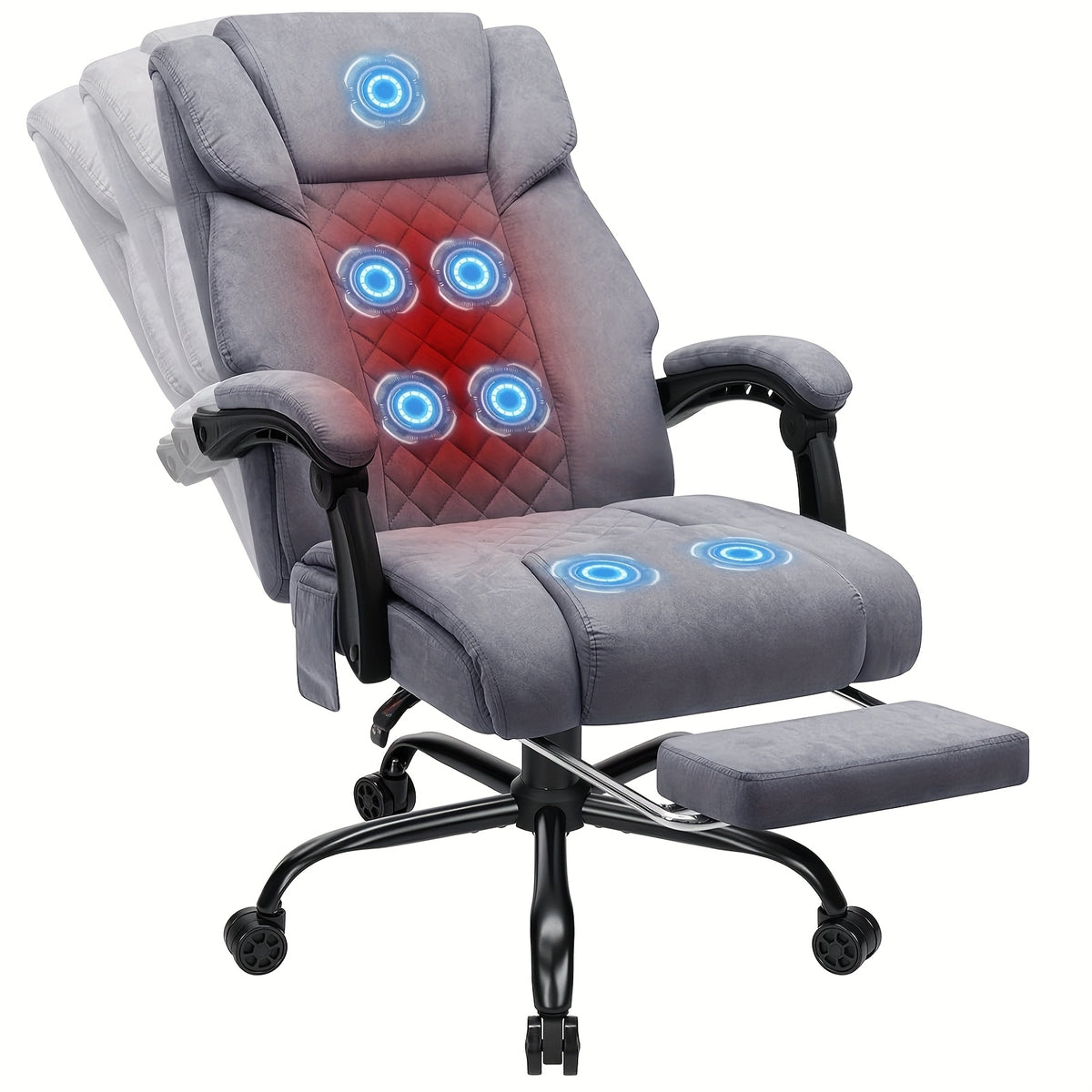 Massage Office Chair for Reclining Desk Comfort and Remote-Controlled 7-Point Relaxation at Home