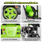 MAX 4400PSI 4GPM 209CC Commercial Gas Pressure Washer, 7.0 HP Professional Gas Power Washer with 5 Nozzles 25ft Hose 16.91oz Foam Bottle for Car Fence Driveway Yard (EPA/CARB/ETL Compliant)