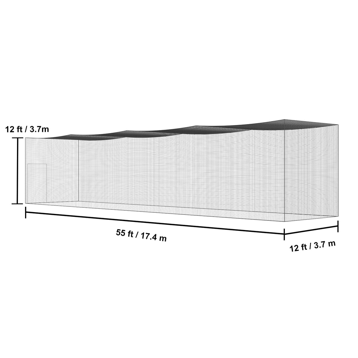 VEVOR Baseball Batting Netting, Professional Softball Baseball Batting Hitting Training Net, Practice Portable Pitching Cage Net with Door & Carry Bag, Heavy Duty Enclosed PE Netting, 35/55/70FT (NET ONLY)