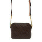 Michael Kors Jet Set Travel Medium Dome Crossbody & Trifold Wallet Set Brown Signature