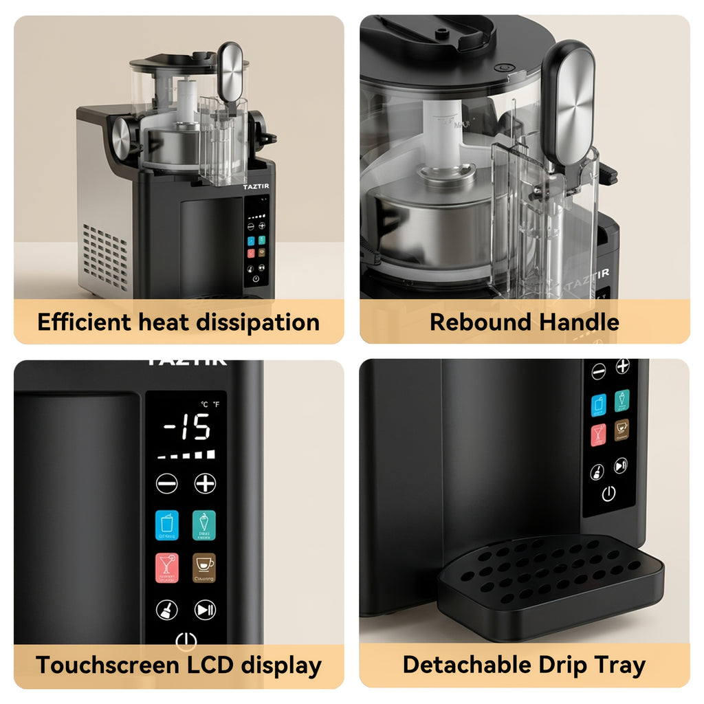 4-In-1 Slushy Machine for Home Party, -15°C Rapid Freeze, 9-Min First Slush, No Ice Needed Frozen Drink & Ice Cream Maker with Smoothie, Milkshake & Margarita Presets, Iced Tea Maker