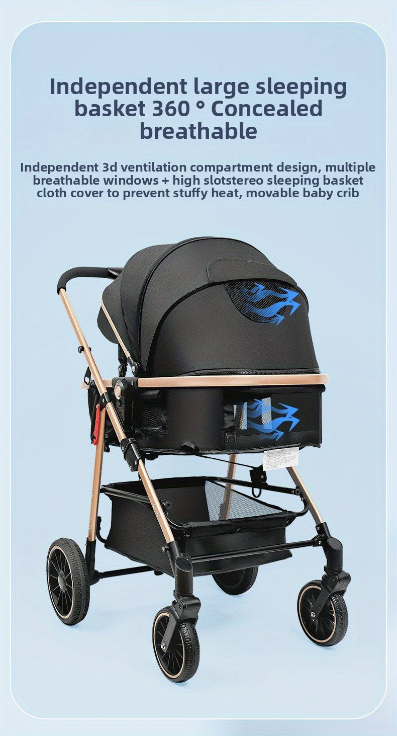 Lightweight Travel Baby Stroller - Quick Folding Design, Adjustable Backrest, Durable Fabric, Compact And Easy to Transport.