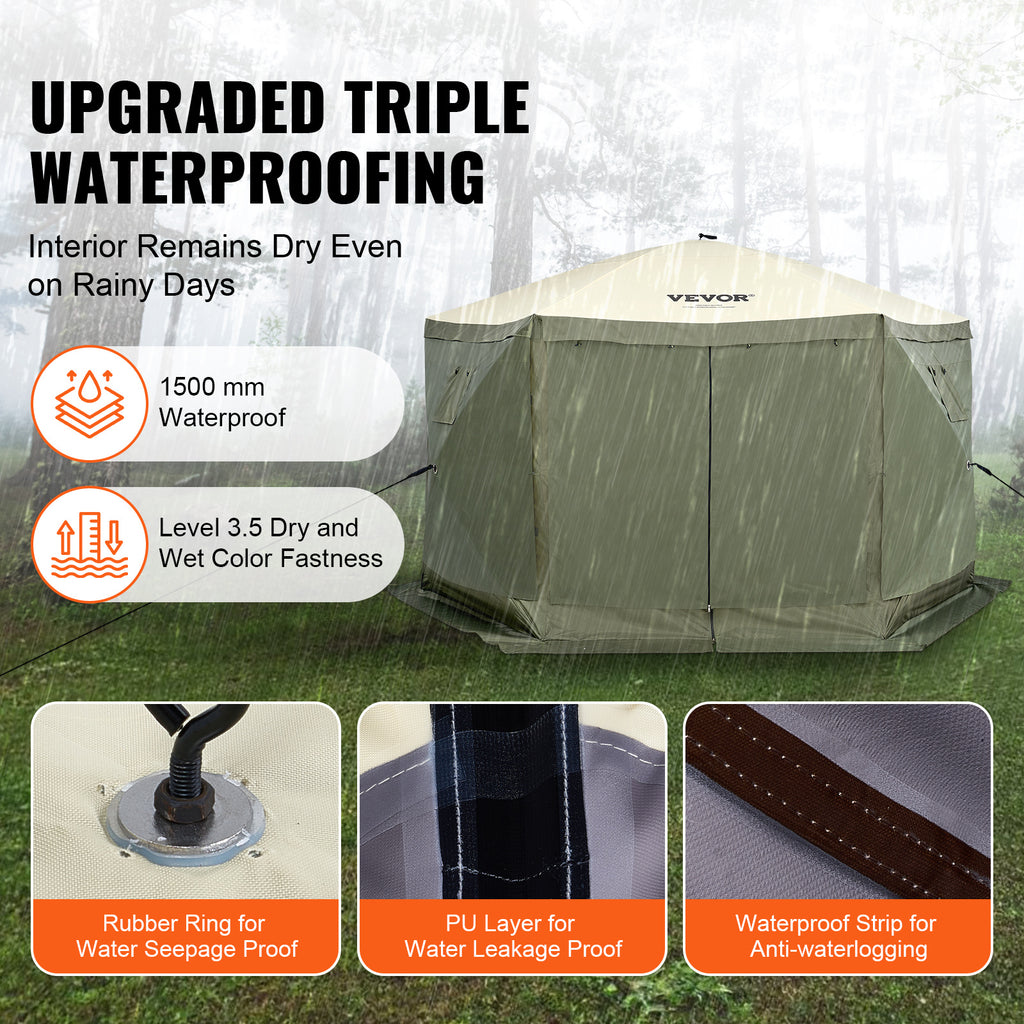 Pop-Up Screen Gazebo Tent by VEVOR, Removable Privacy Panels for Camping, Picnics and Backyard Gatherings