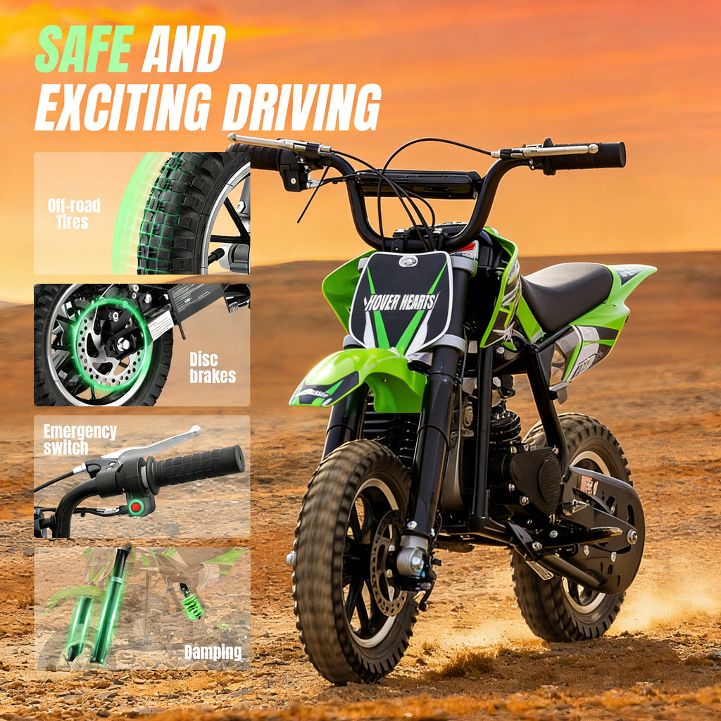 4-Stroke Gas Mini Off-Road Racing Motorcycle, Pocket Motorcycle, Two-Stroke Off-Road Racing Motorcycle, Gasoline-Powered Off-Road Racing Motorcycle, Equipped with Off-Road Tires, Shock Absorbers, Pull Start, Front and Rear Disc Brakes, Top Speed 20 mph-