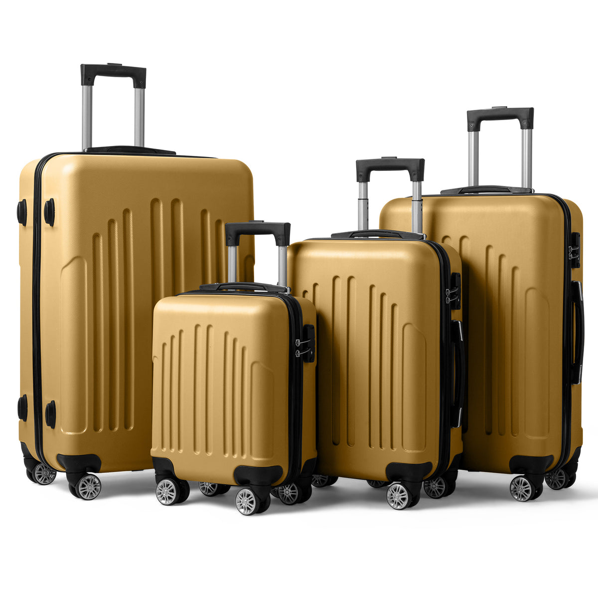 Nested Hardside Luggage Set in Purple, 4 Piece - TSA Compliant