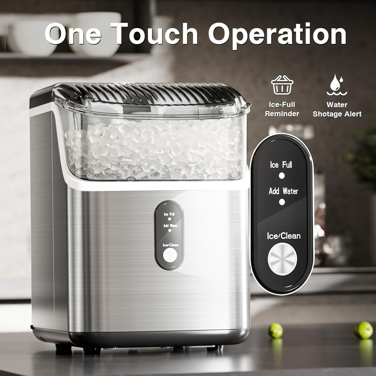 Countertop 26lbs/day 35lbs/day Ice Maker Portable Ice Machine, Automatic-Cleaning Suitable for Outdoor Camping Bar Party And Kitchen, Black