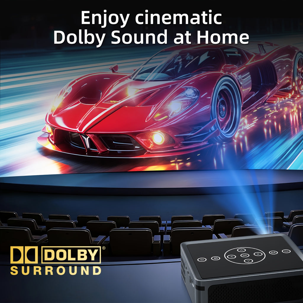 [1080P 8K WiFi] Ultra Bright HD Smart Projector With Dual Band WiFi And Wireless, Wireless Mobile Phone Screen Projection, Native 1080P/Supports 8K Decoding, Compatible With Smartphones/TV Sticks/Boxes/USB/HDTV, Fully Automatic Focusing And Trapezoidal Di