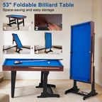 Standing Billiard Table, Foldable Pool Table, with Integrated Ball Box, Side Buckle for Cue Rack, Perfect for Gatherings, Parties, Game Rooms, Clubs And Offices